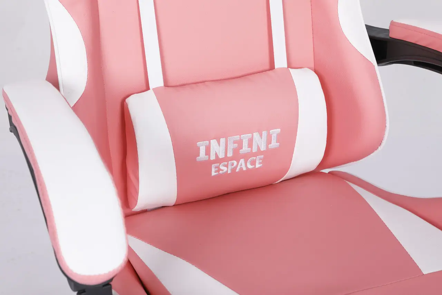 Комп'ютерне крісло з підставкою для ніг INFINI ESPACE Рожевий для геймерів та роботи INFINI_ESPACE_РОЖЕВИЙ фото