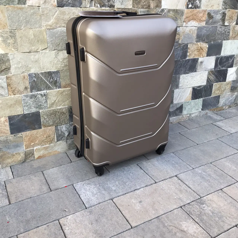 Валіза велика 92л дорожня на колесах Wings 147L Шампань з ABS Plus пластик кодовий замок TSA та телескопічна ручка W147L_ШАМПАНЬ фото
