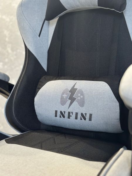 Комп'ютерне крісло з підставкою INFINI Thrust-X Чорне геймерське INFINI_THRUSTX_СІРИЙ фото