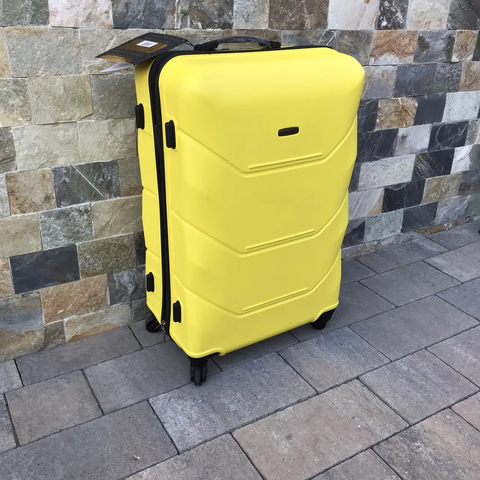 Валіза велика 92л дорожня на колесах Wings 147L Жовтийз ABS Plus пластик кодовий замок TSA та телескопічна ручка W147L_ЖОВТИЙ фото