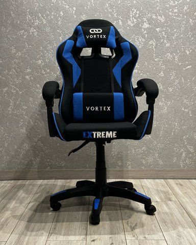 Комп'ютерне крісло тканинне Extreme VORTEX чорний синім для геймерів та роботи VORTEX_СИНІЙ фото