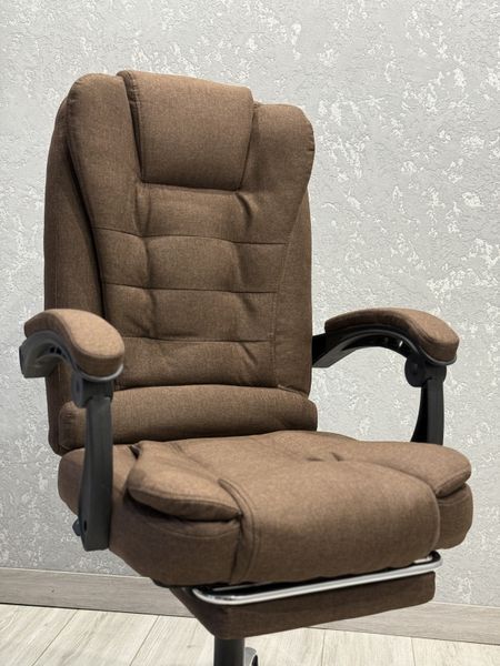Комп'ютерне крісло з тканини офісне Malatec Boss 1655 Коричневий для керівника та персоналу BOSS_ТКАНИНА_КОРИЧНЕВИЙ фото