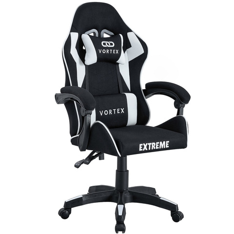Комп'ютерне крісло тканинне Extreme VORTEX чорний з білим для геймерів та роботи VORTEX_Білий фото