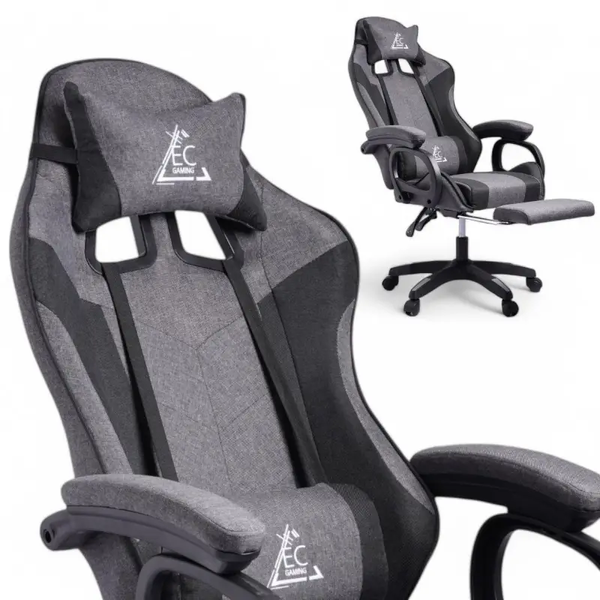 Комп'ютерне геймерське крісло з тканини EC Gaming UP29 Сіро-чорний LEVELUP_KO40SZ фото