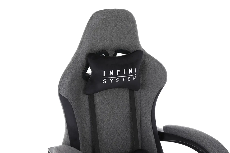 Комп'ютерне геймерське крісло із тканини INFINI System Темно-сірий INFINI_SYSTEM_ТЕМНО-СІРИЙ фото