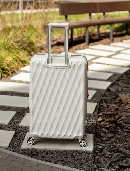 Велика валіза 100+18л з розширенням з полікарбонату SK Keys_19L кремова SK190 L creame фото
