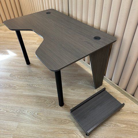 Геймерський комп'ютерний стіл з підставкою для ПК Rebik ellipse 130*80см Коричневий 18мм ЛДСП SuperellipseCocoa+pc фото