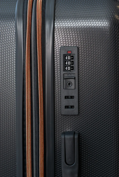 Середня валіза 65+14л з розширенням з полікарбонату SK Keys_19M графітова SK190 M grafity фото