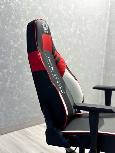 Комп'ютерне крісло розкладається до 180&deg; Infini G180 геймерське з Чорно-біло-червоної екошкіри для геймерів та роботи G21_ЧОРНО-БІЛО-ЧЕРВОНИЙ фото