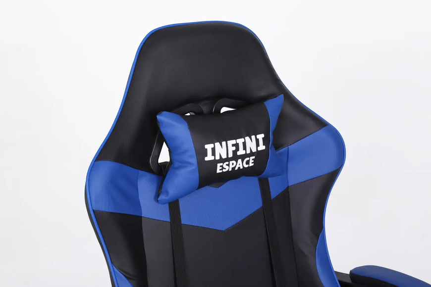 Комп'ютерне крісло з підставкою для ніг INFINI ESPACE Чорно-синій для геймерів та роботи INFINI_ESPACE_СИНІЙ фото