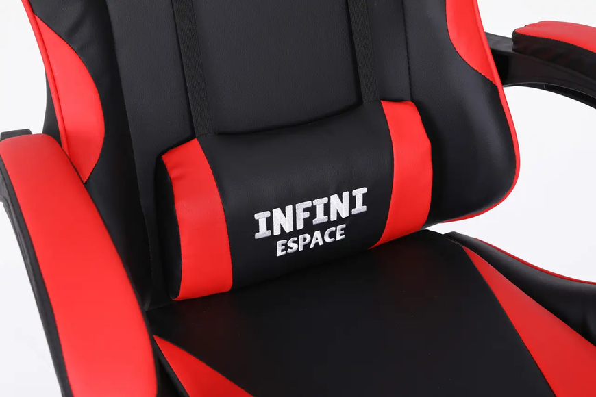 Комп'ютерне крісло з підставкою для ніг INFINI ESPACE Чорно-червоний для геймерів та роботи INFINI_ESPACE_ЧЕРВОНИЙ фото